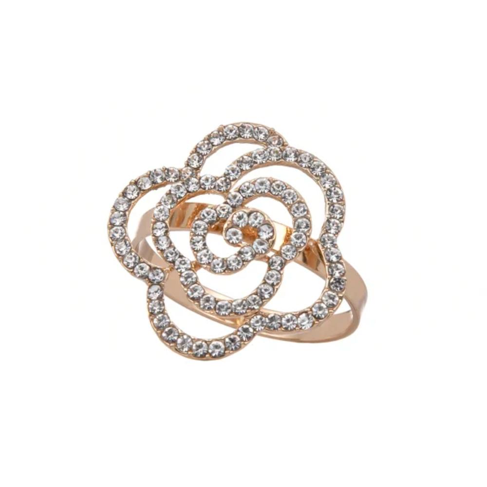 Diamond Flower Napkin Rings Set of 4