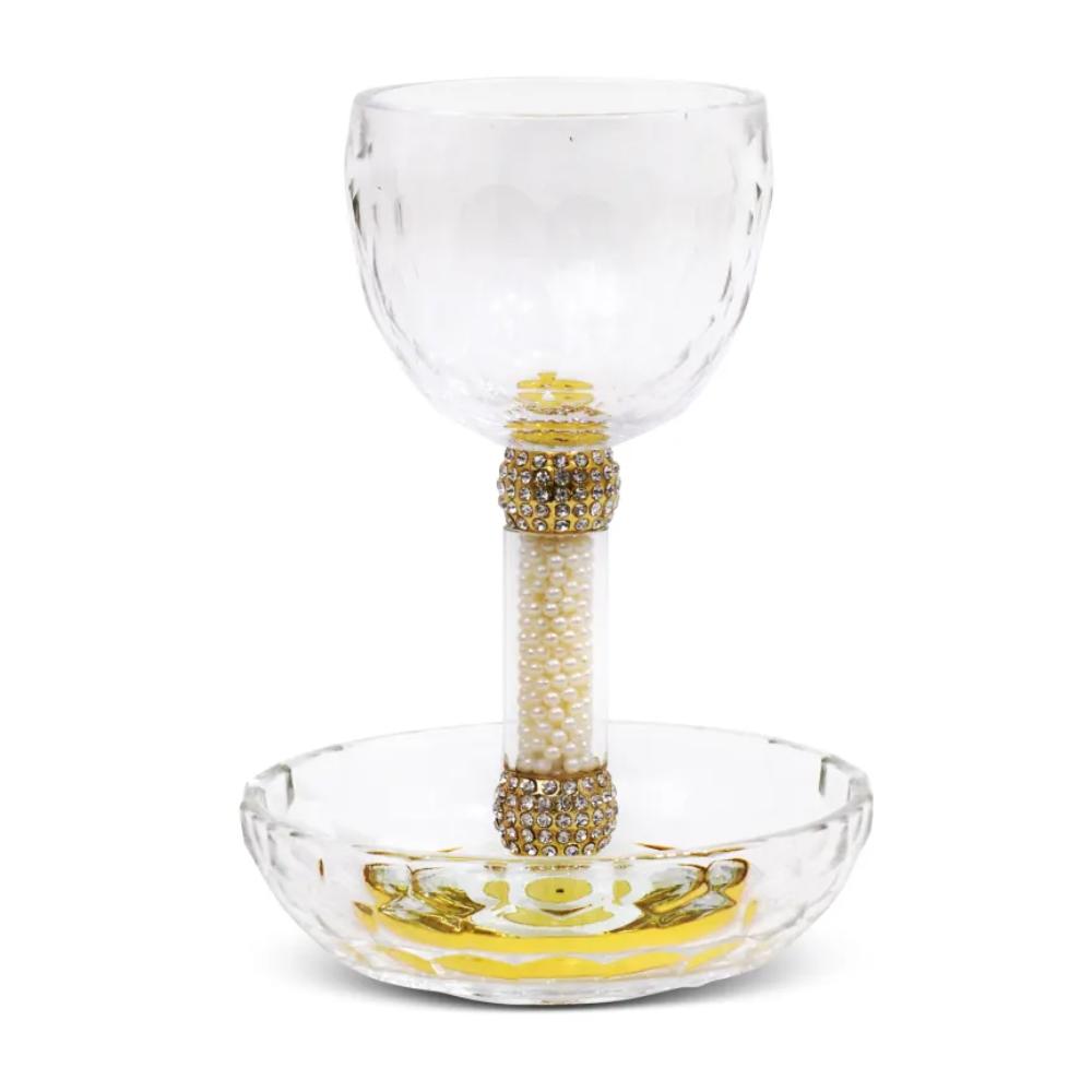 Crystal Kiddush Cup 5.75" with Tray
