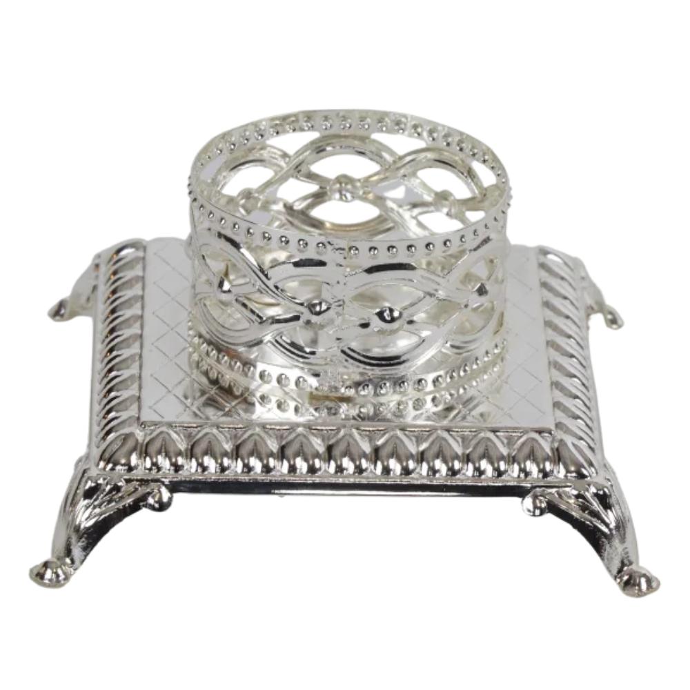 Silver Plated Tealight Candle Holder - Traditional Design