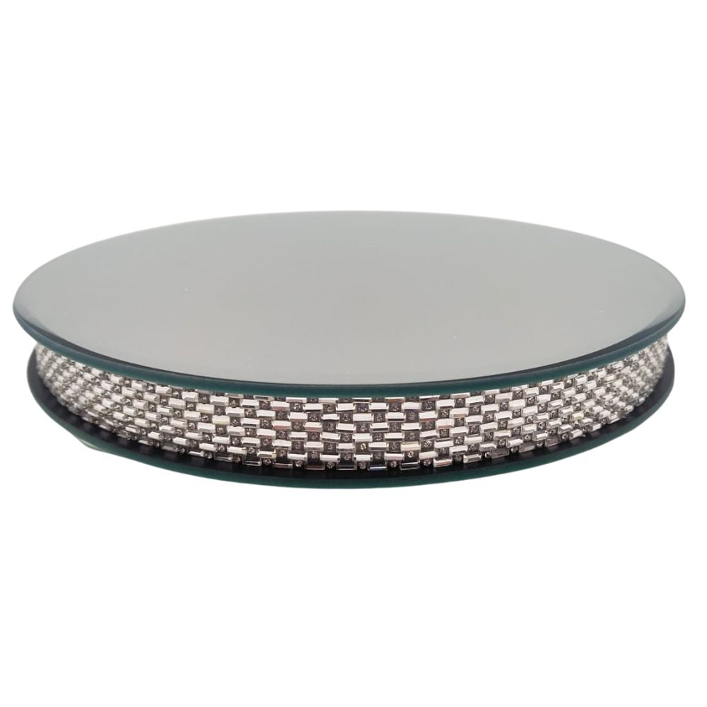 Lace Mirror tray round small 9"