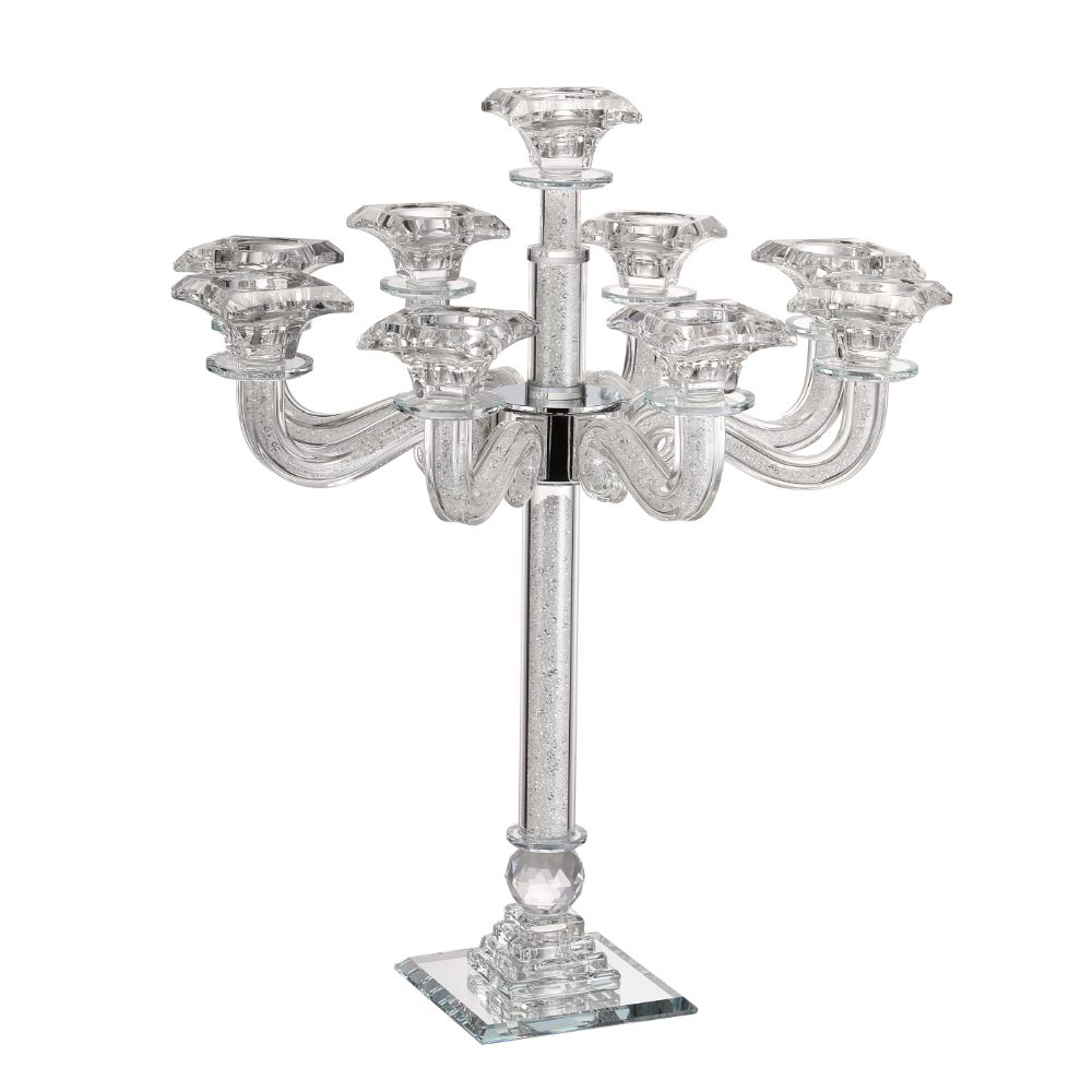 Candelabra 9 Branches, Clear Crystal Filling