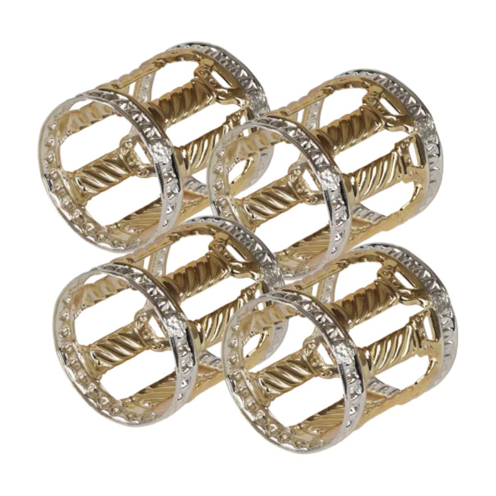 Napking Rings 4 Per Pack With Gold Set Of 4 - Royal Palace Collection