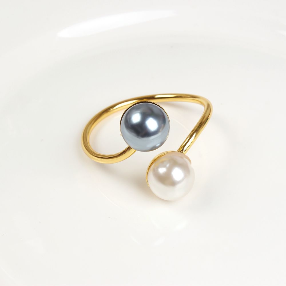 2 Color Pearls Napkin Rings Set of 4