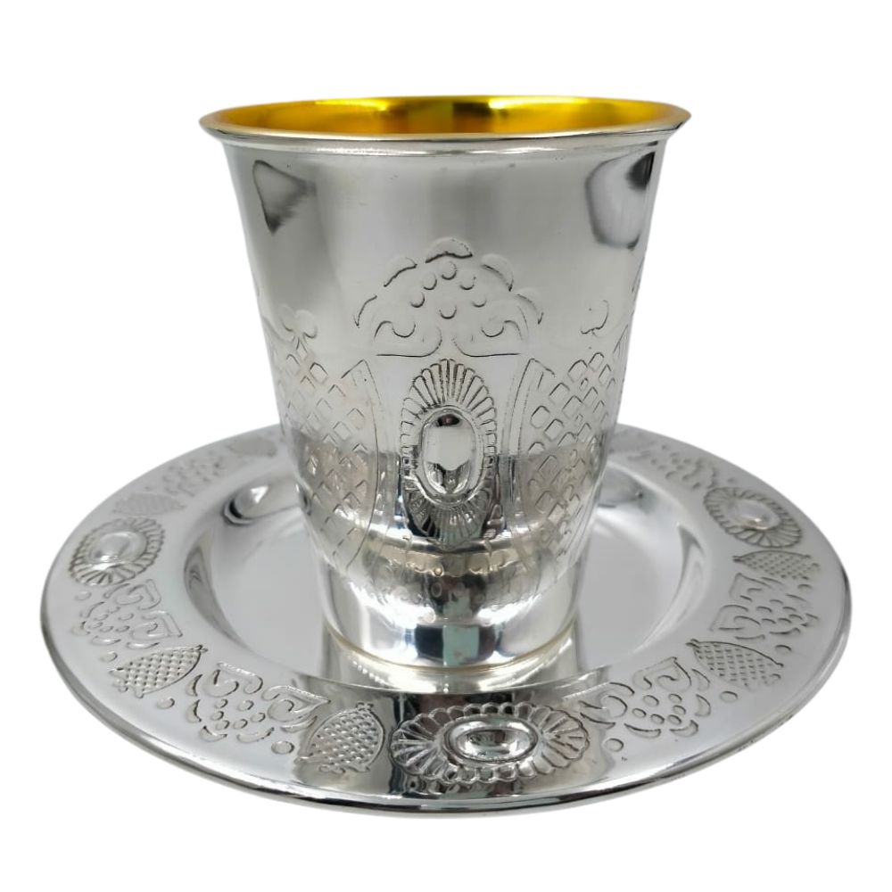 925 SC Kiddush Cup Set Cup 3.5" Tray 5.5"