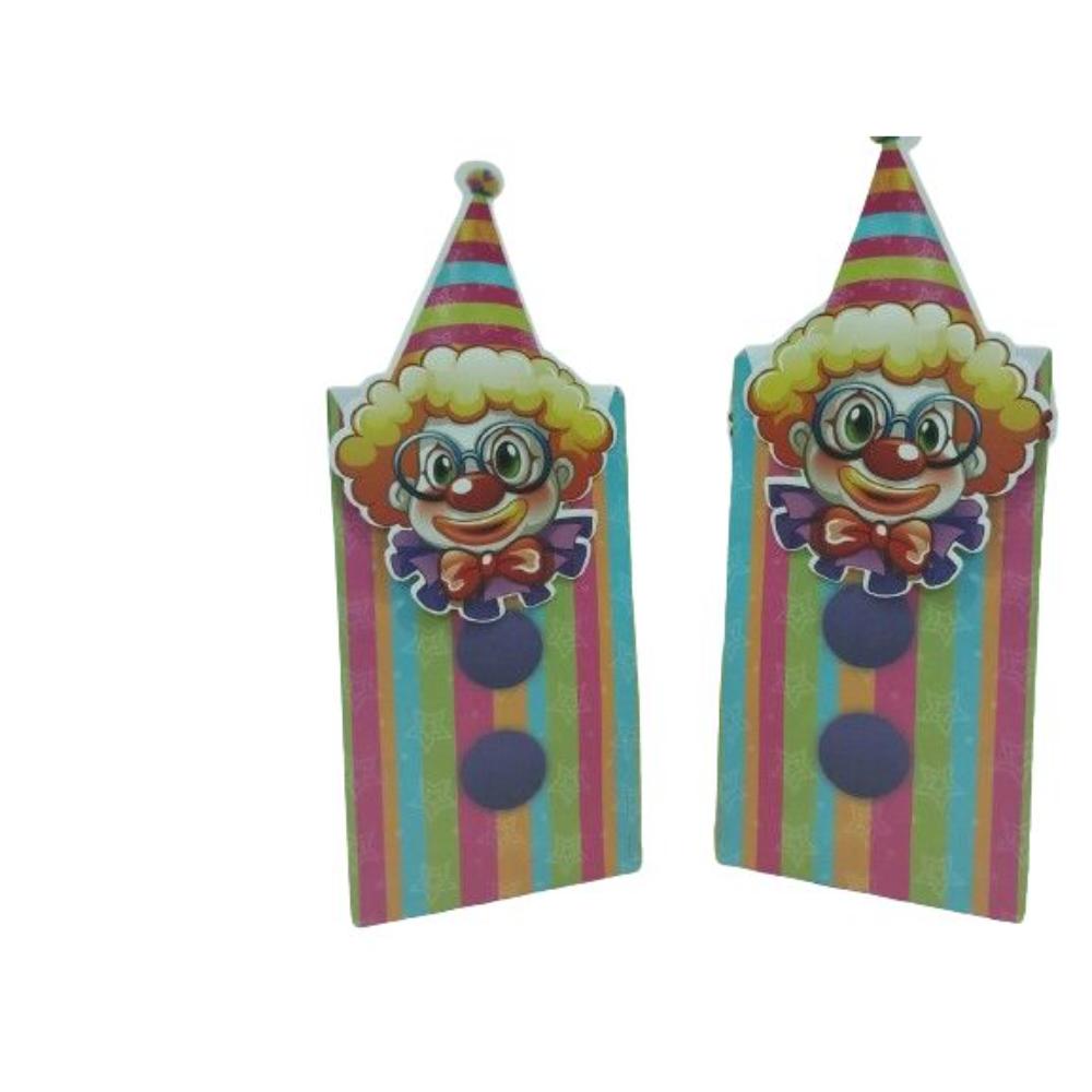 Colorful Striped Craft Bag with Clown Closure