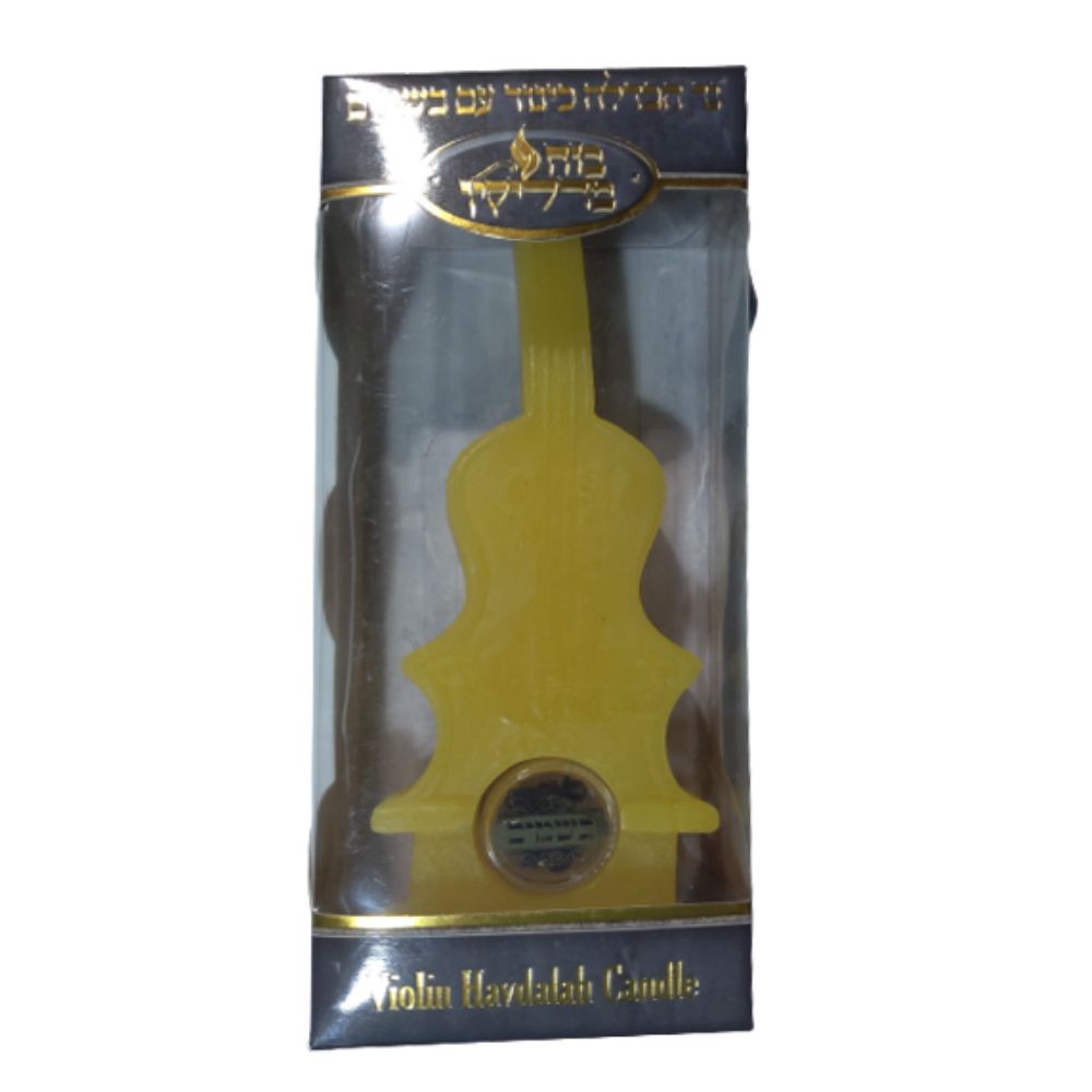 Mini Violin Havdalah Candle With Besomim Yellow