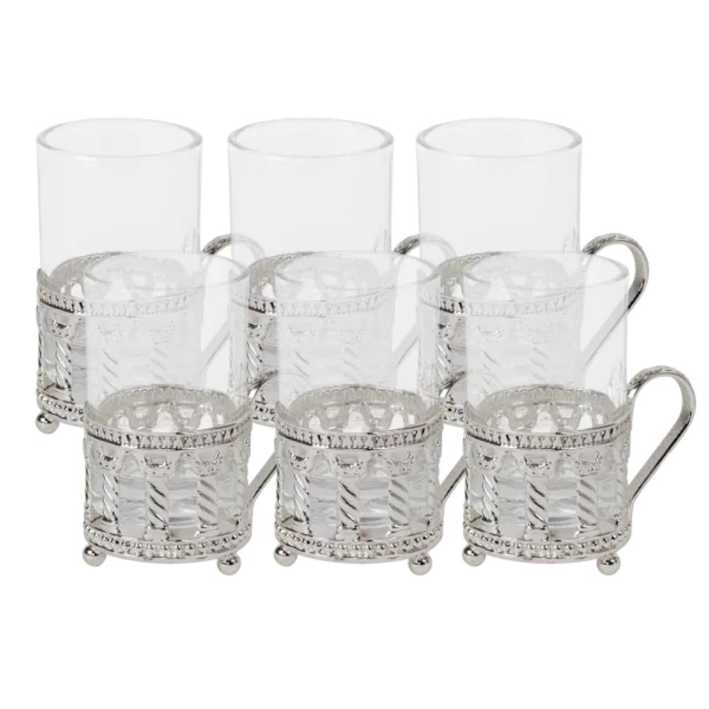 Set Of 6 Cups Royal Design With Handle 4 oz
