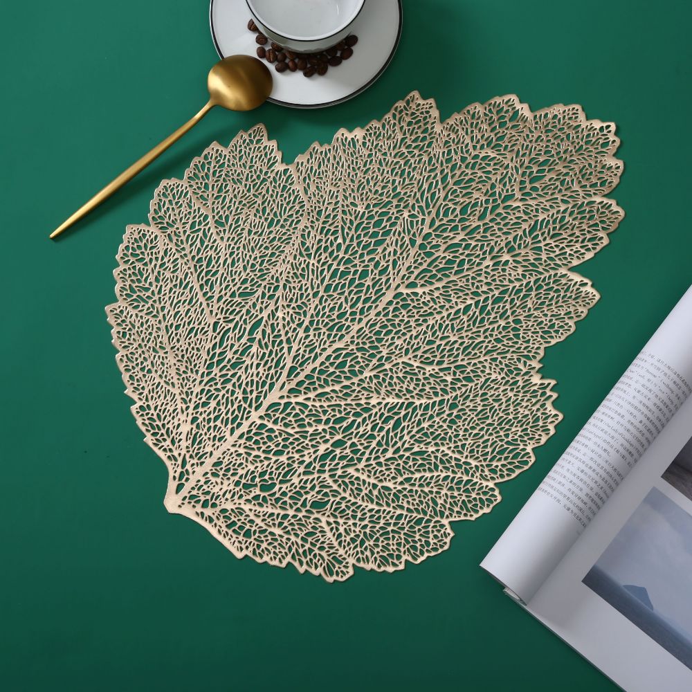 Placemat  Leaf Gold s/6