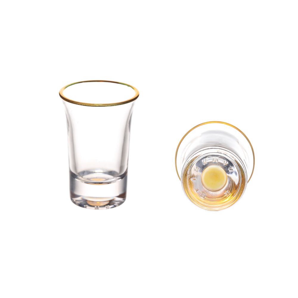 Set of 6 liquor cups with gold 23ml