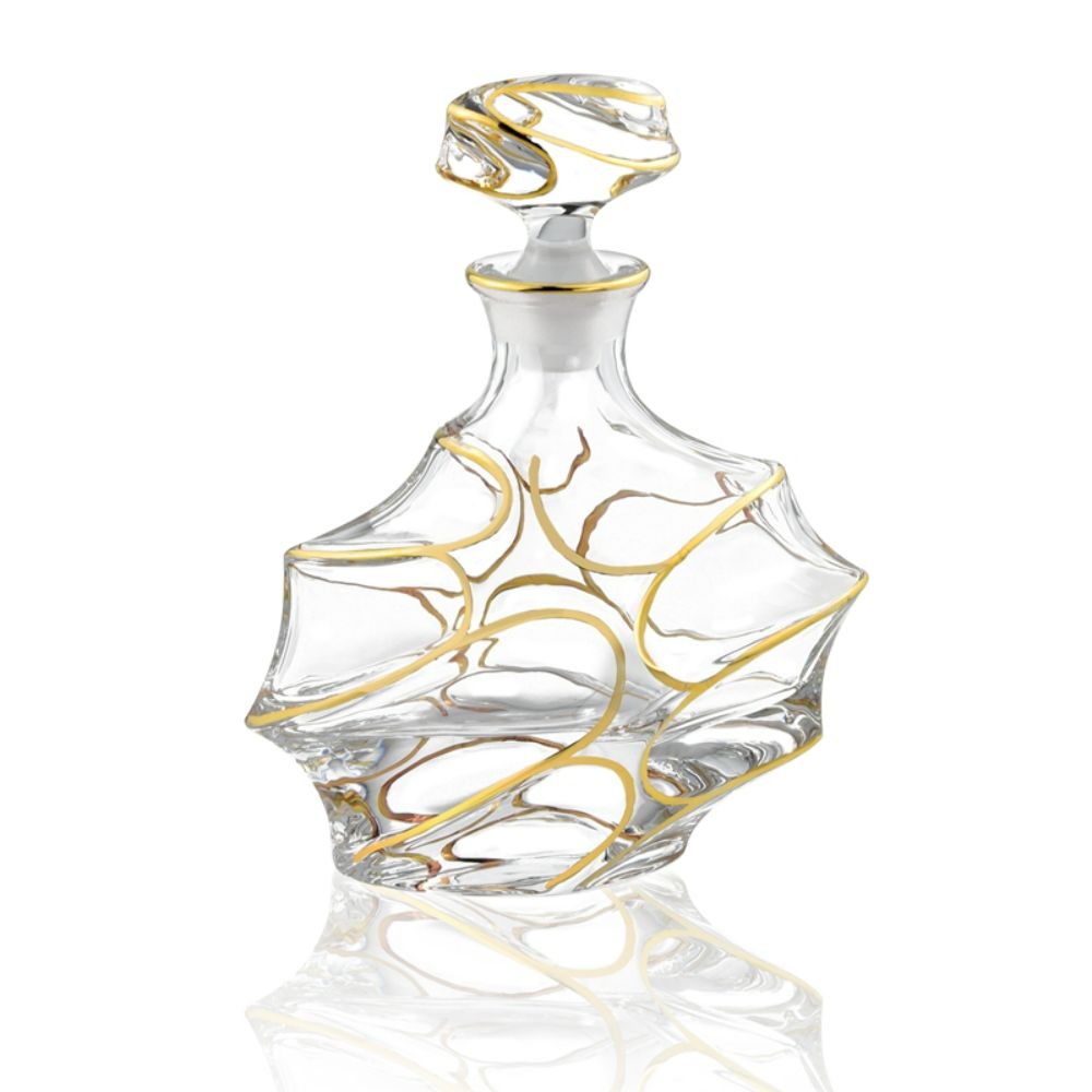 Arosa Crystal Decanter with Gold Design 25 oz.