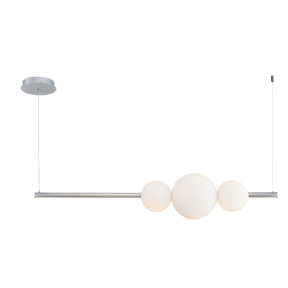 Abra Lighting 10024PN-BA Linear Bar Pendant with Up-Down Illumination with 3 Opal Glass Orb