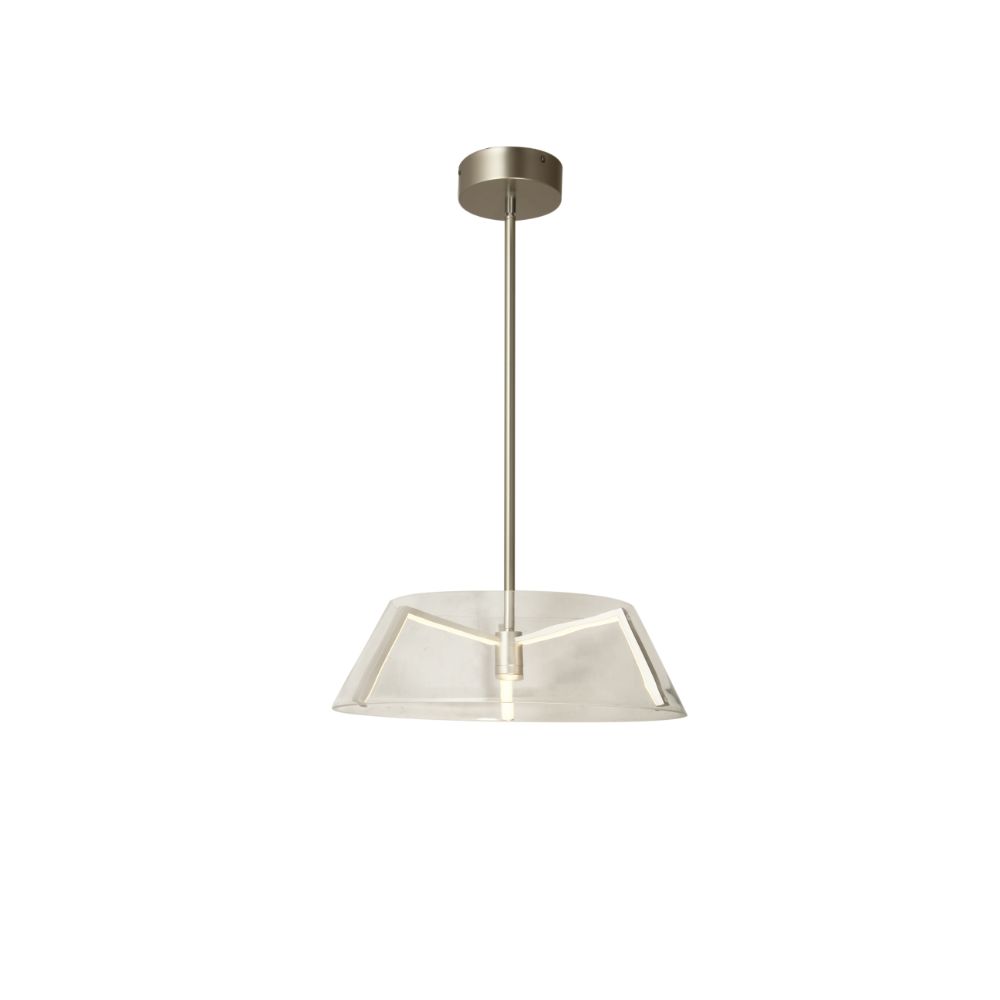 Abra Lighting 10030PN-BN Clear Glass and LED Claw Pendant in Polished Nickel