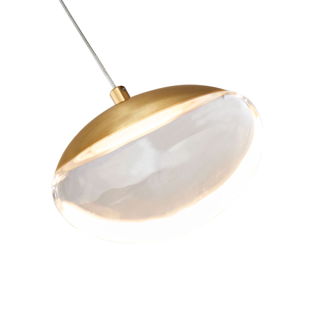 Abra Lighting 10060PN-MB.BB Teardrop Crystal Glass Pendant Includes 120" Cord and Uni-Jack Plug in Matte Black:Brushed Brass