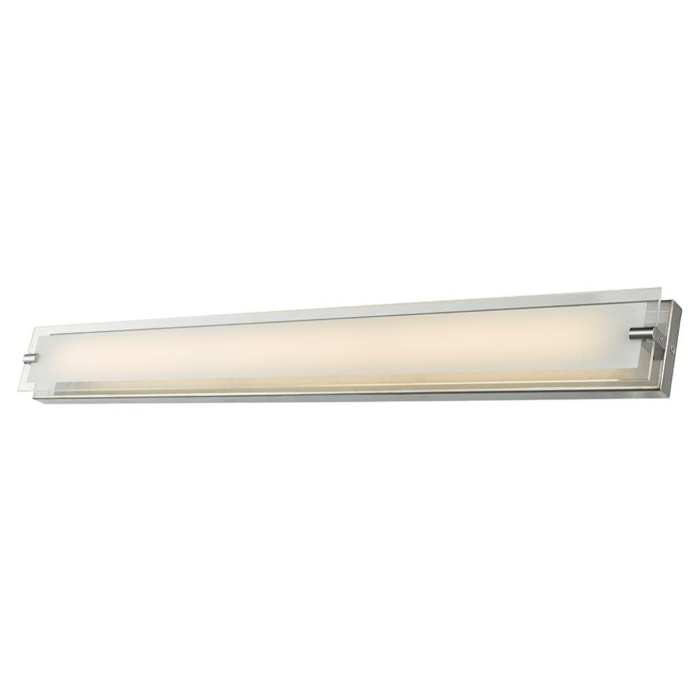 Abra Lighting 20027WV-CH 29" Vanity with MBear Edged Frosted Glass Panel with High Output Dimmable LED in Chrome