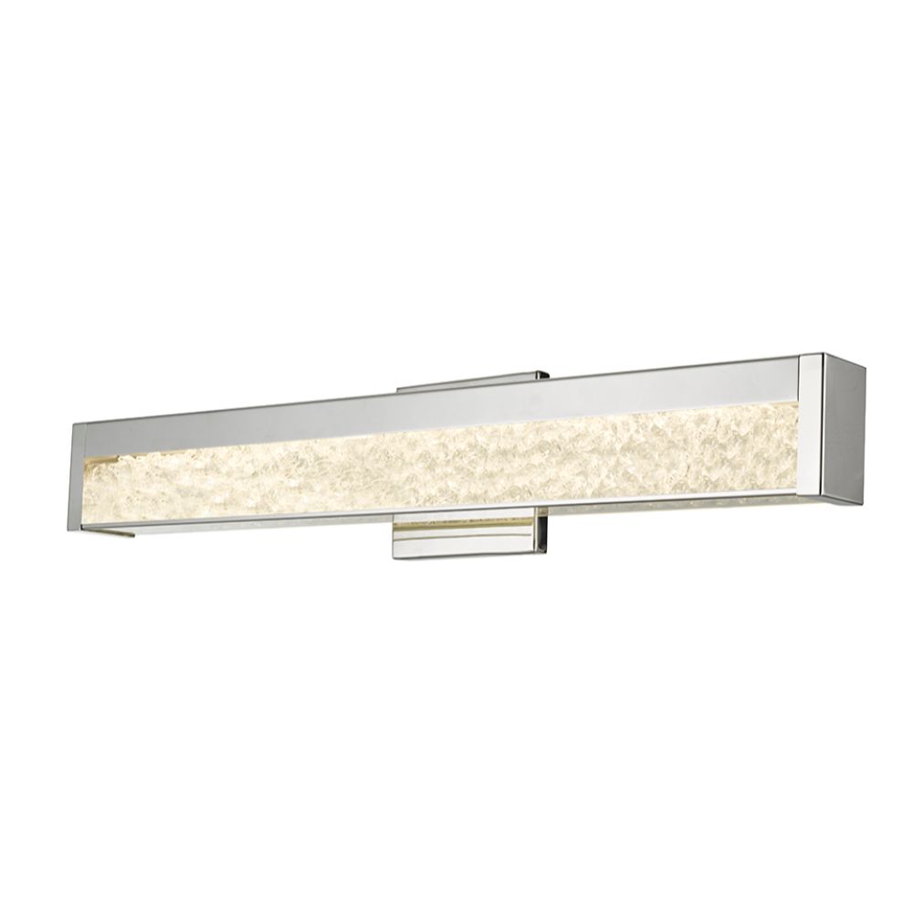 Abra Lighting 20030WV-CH 24" MBear Miter Glass and Crystal Vanity with High Output Dimmable LED in Chrome