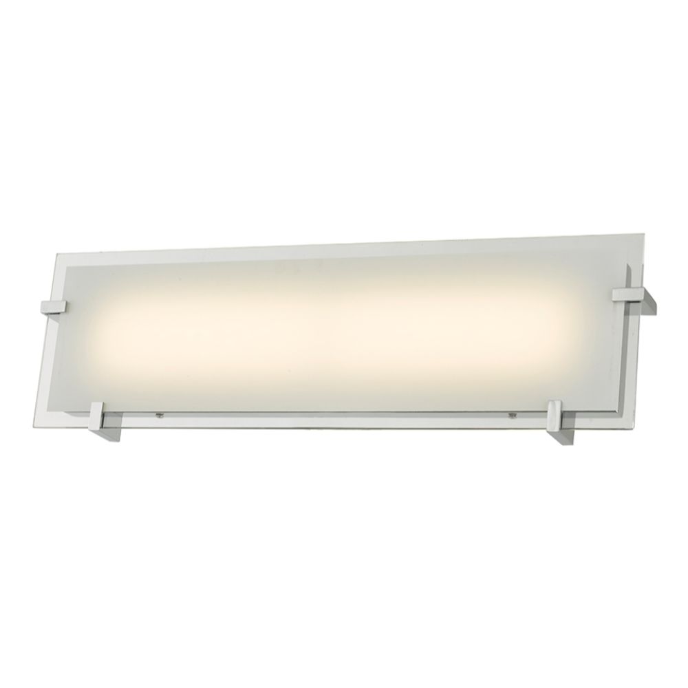 Abra Lighting 20061WV-CH 20" Frosted Flat Panel Glass Vanity-Wall Fixture with High Output Dimmable LED in Chrome