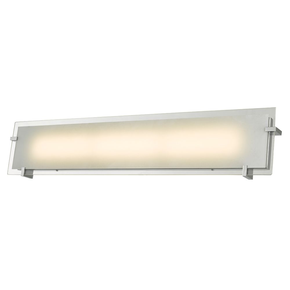 Abra Lighting 20062WV-CH 30" Frosted Flat Panel Glass Vanity-Wall Fixture with High Output Dimmable LED in Chrome