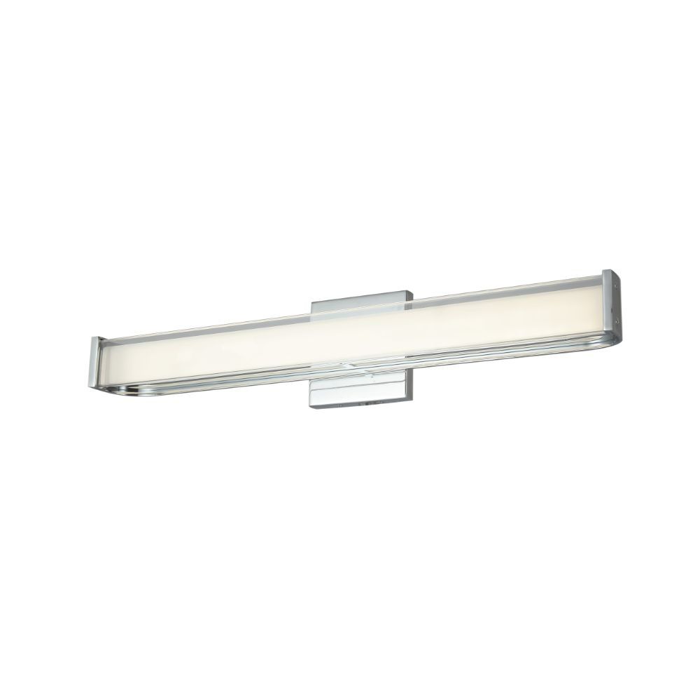 Abra Lighting 20132WV-CH (m) Curved Metal Vanity with Frosted Glass Diffuser in Chrome