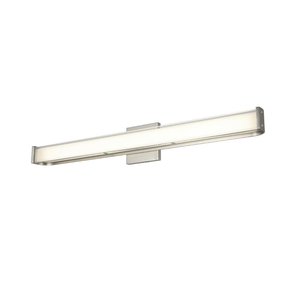 Abra Lighting 20133WV-BN (l) Curved Metal Vanity with Frosted Glass Diffuser in Brushed Nickel