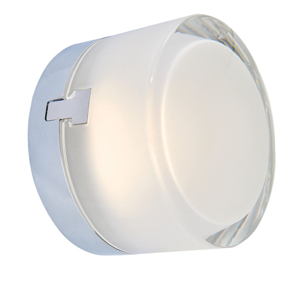 Abra Lighting 30001FM-CH Heavy moulded glass wet location flushmount in Chrome