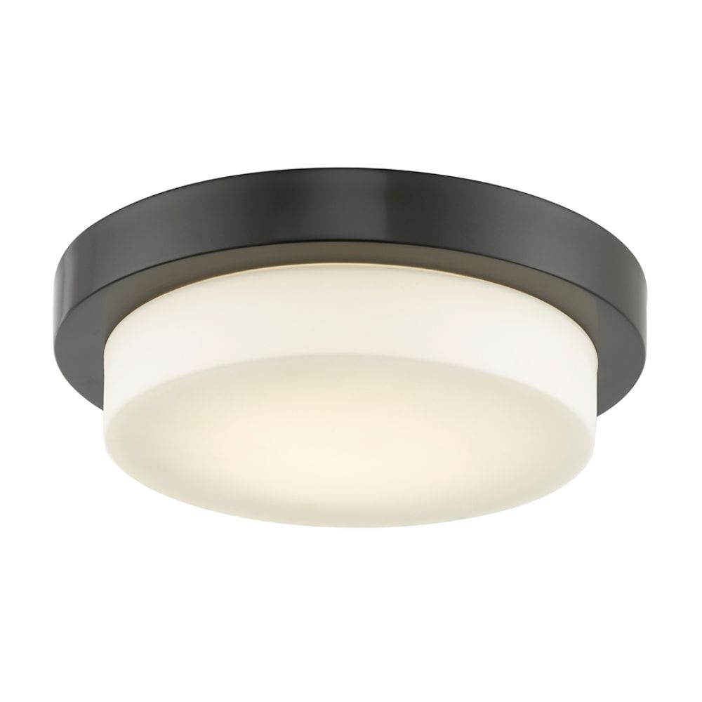 Abra Lighting 30014FM-BZ 11" Stepped Opal Glass Flushmount with High Output Dimmable LED in  Bronze