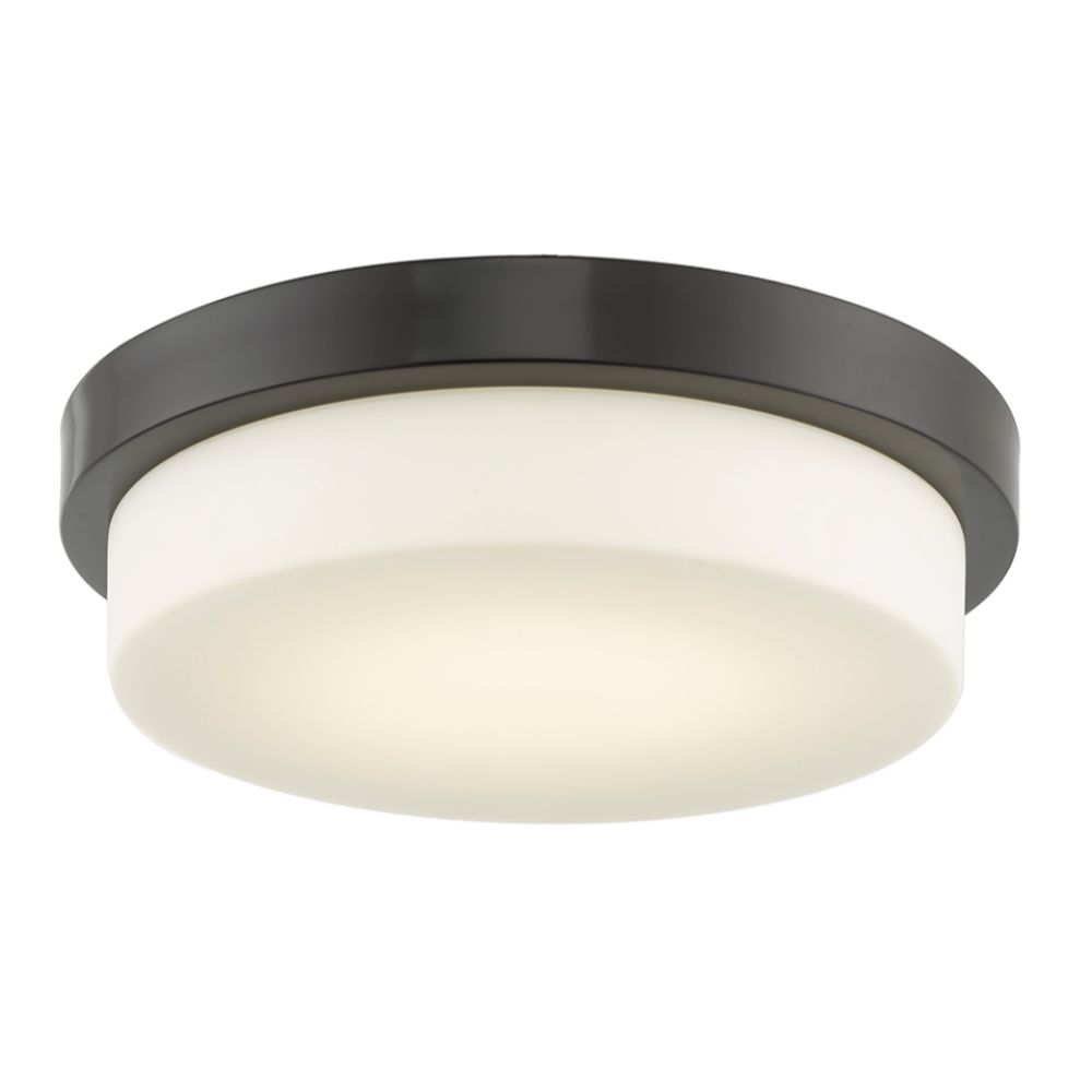 Abra Lighting 30015FM-BZ 13" Stepped Opal Glass Flushmount with High Output Dimmable LED in  Bronze