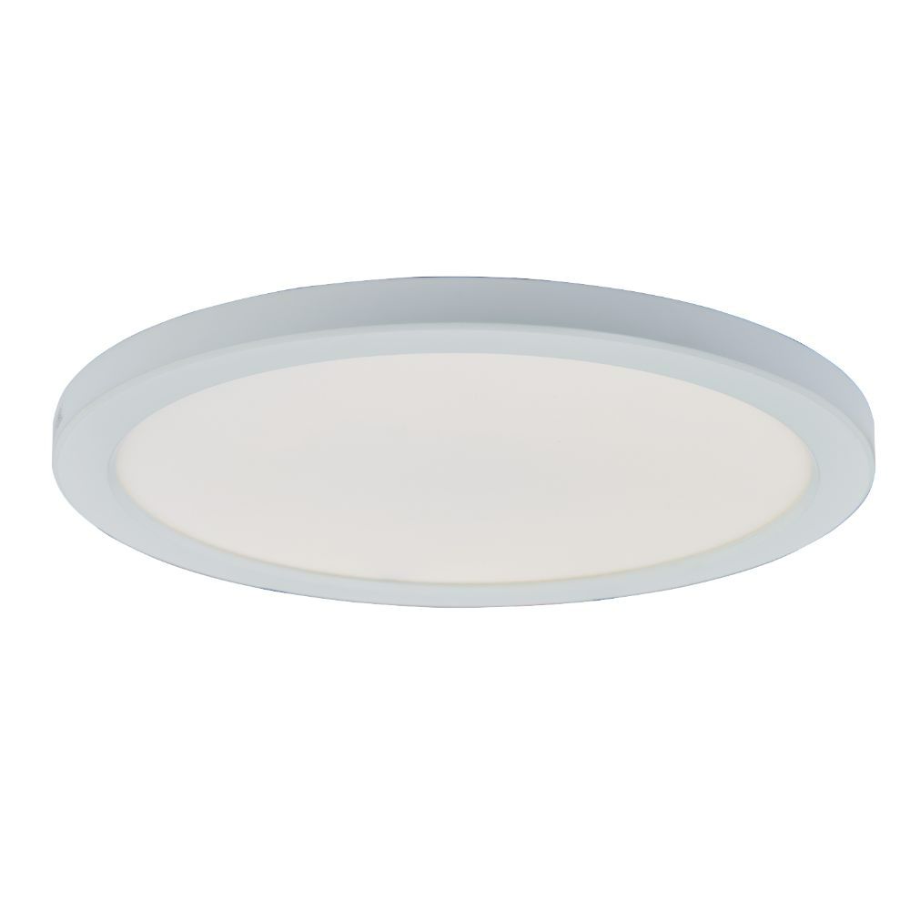 Abra Lighting 30022FM-WH 12" Slim Disc Flushmount with High Output Dimmable LED in White
