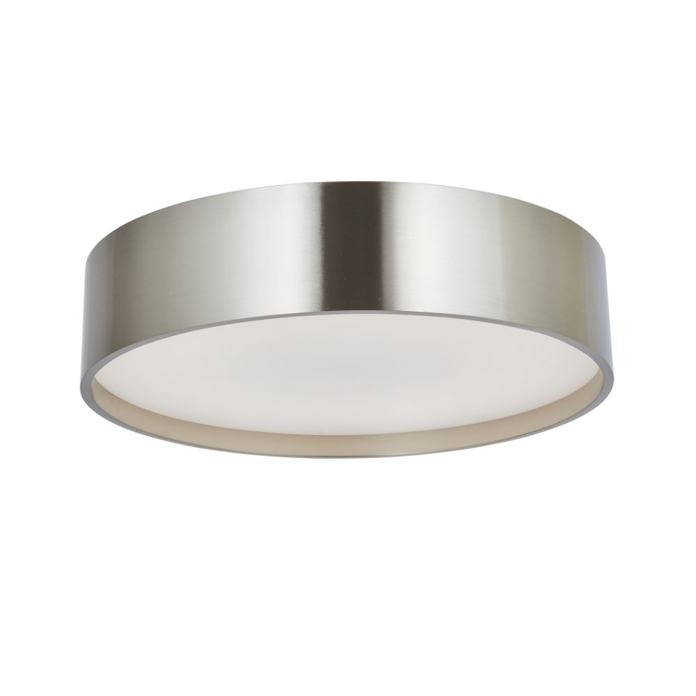 Abra Lighting 30026FM-BN 10" 3CCK Metal Cylinder and Frosted Glass Flushmount in Brushed Nickel