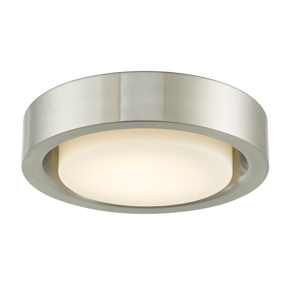 Abra Lighting 30036FM-BN 13" Opal Glass Recessed in a Metal Frame with High Output Dimmable LED in Brushed Nickel