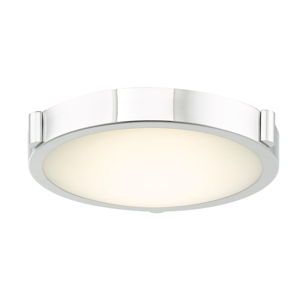Abra Lighting 30065FM-CH 11" Low Profile Frosted Glass Flushmount with High Output Dimmable LED in Chrome