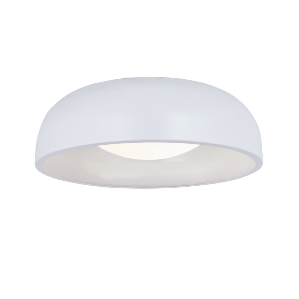 Abra Lighting 30075FM-MW 13" 3CCK Inner Curve Flushmount with Opal Glass Diffuser in Matte White