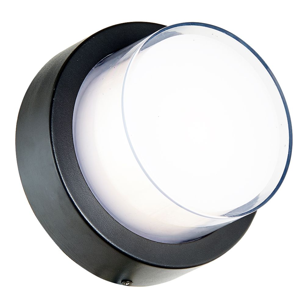 Abra Lighting 50022ODW-MB Round outdoor wall sconce in Matte Black