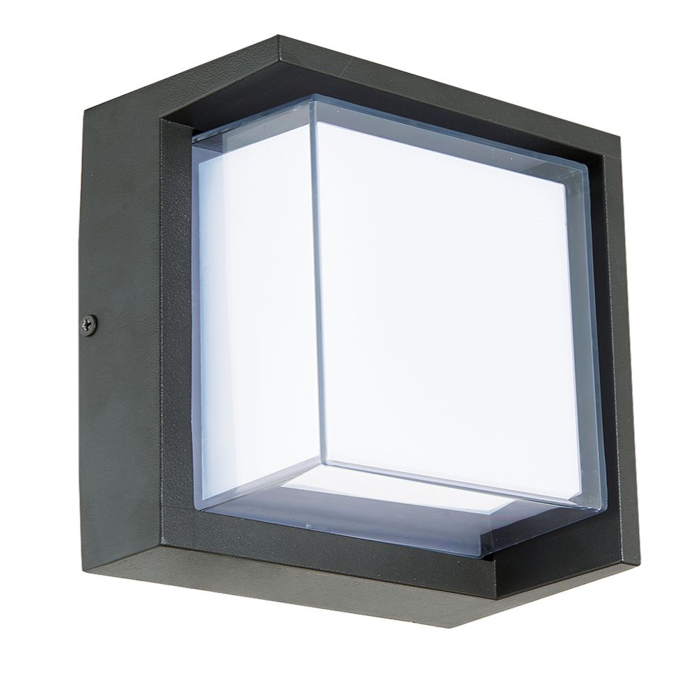 Abra Lighting 50023ODW-MB Square outdoor wall sconce with hoods in Matte Black