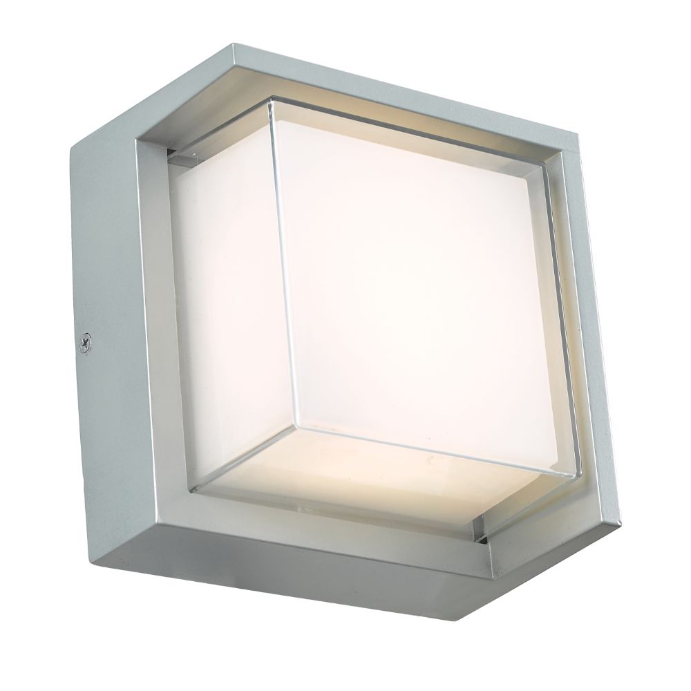 Abra Lighting 50023ODW-SL Square outdoor wall sconce with hoods in Silica