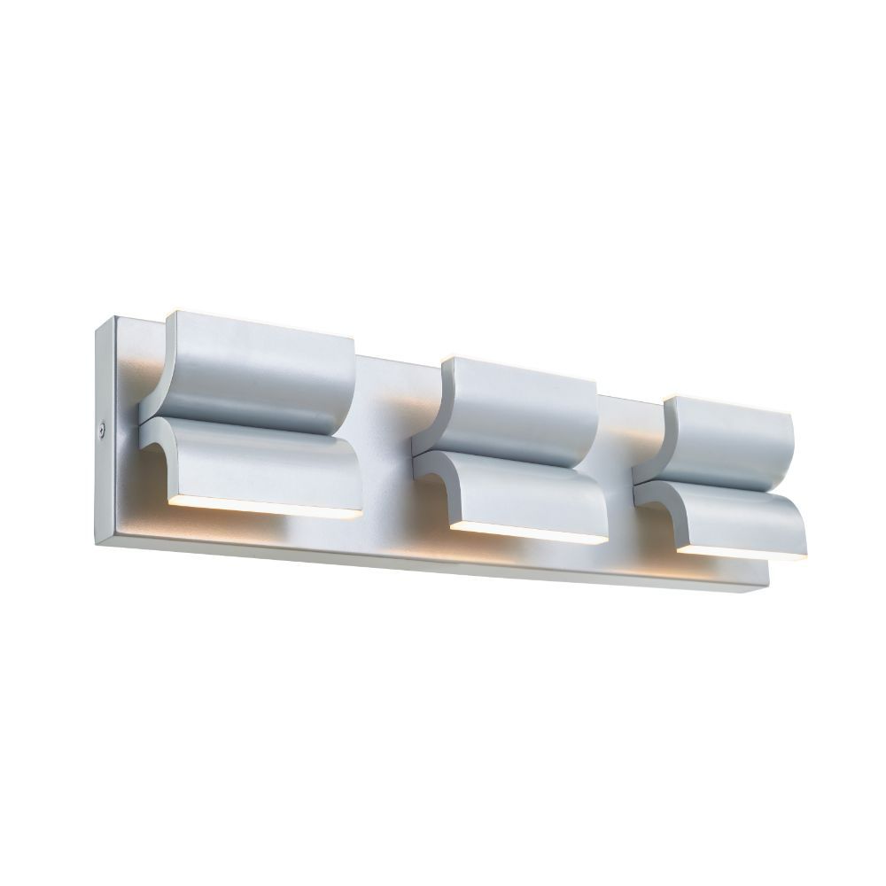 Abra Lighting 50075ODW-SL 3 Light Curved Aluminum Wet Location Wall Fixture in Silica