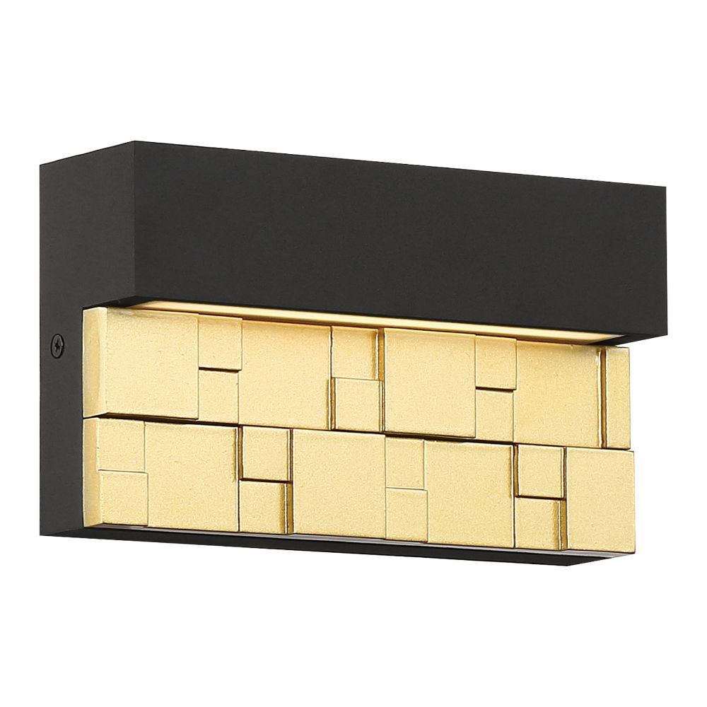 Access Lighting 20049LEDDMG-BRZ/GLD Grid Outdoor LED Wall Mount in Bronze With Gold