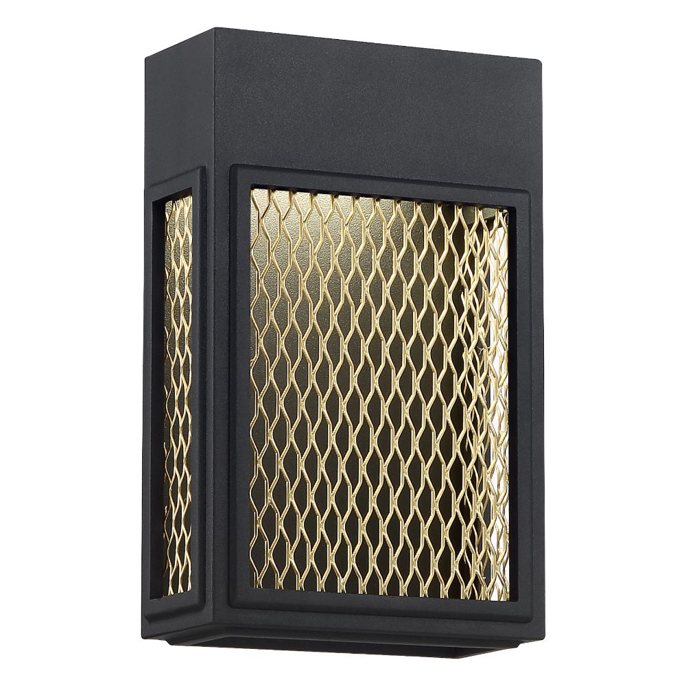 Access Lighting 20062LEDDMG-BL/GLD Metro Outdoor LED Wall Mount in Black And Gold