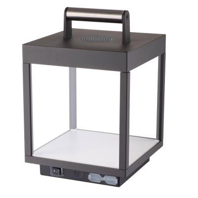 Access Lighting 20086LEDD-BL/CLR Reveal Dual Voltage Portable LED Lantern with Bluetooth Speaker in Black