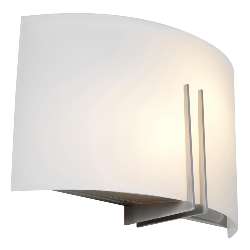 Access Lighting 20447-BS/WHT Prong 2 Light Wall Sconce in Brushed Steel