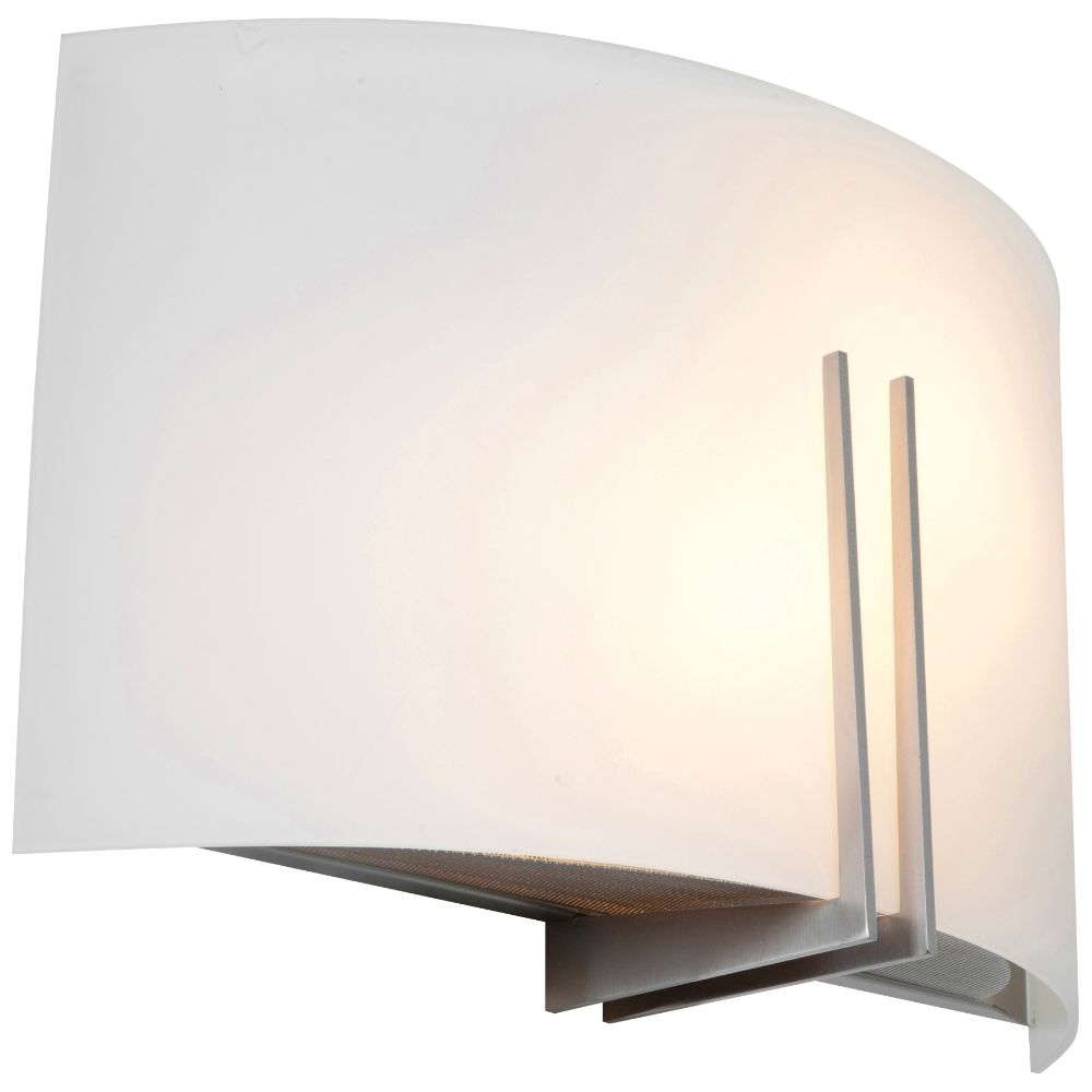 Access Lighting 20447-BS/WHT Prong 2 Light Wall Sconce in Brushed Steel