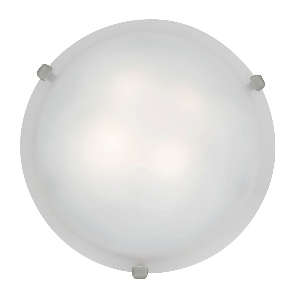 Access Lighting 23020LEDD-BS/WH Mona Dimmable LED Flush Mount in Brushed Steel