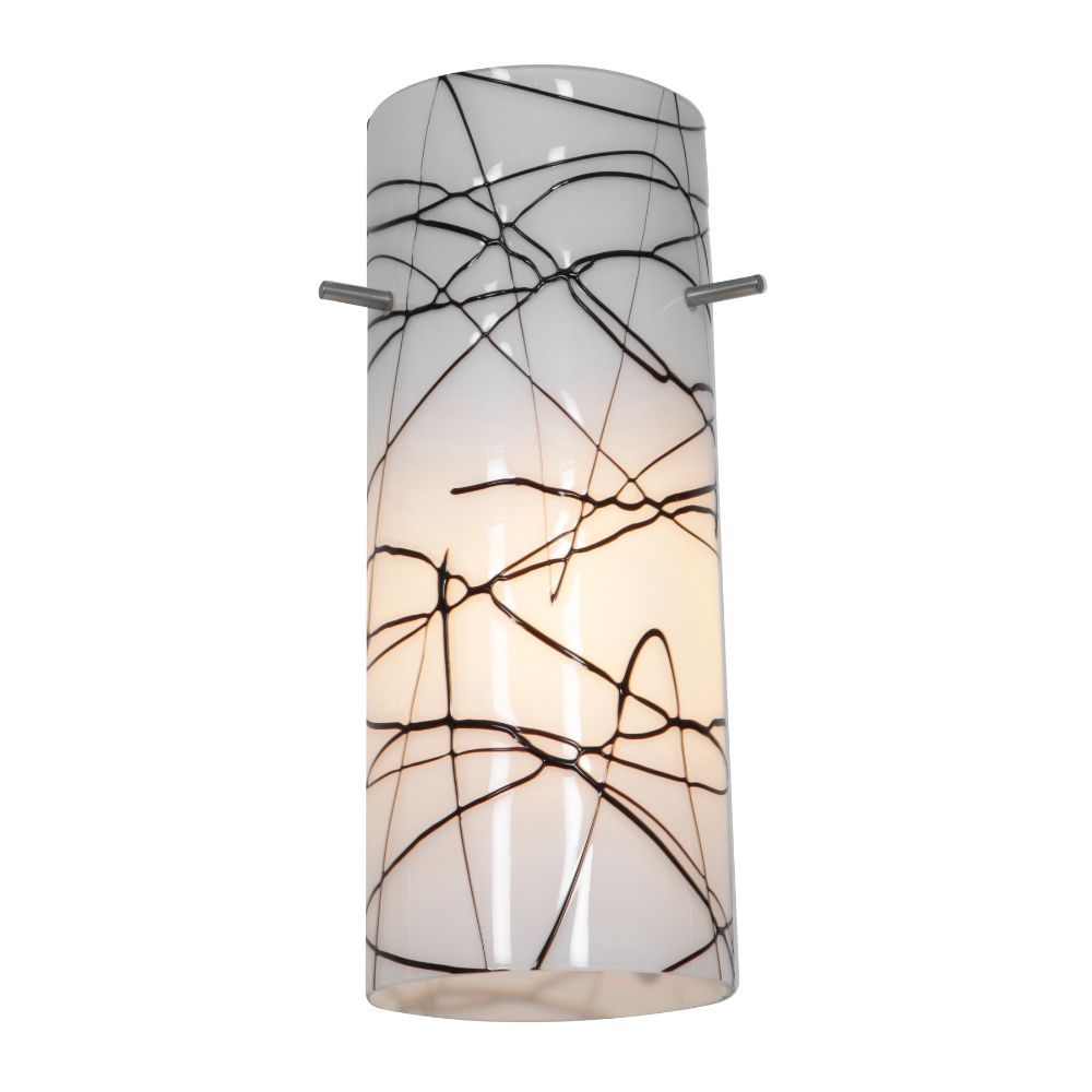 Access Lighting 23130-BLWH Cylinder Pendant Glass Shade in Black And White