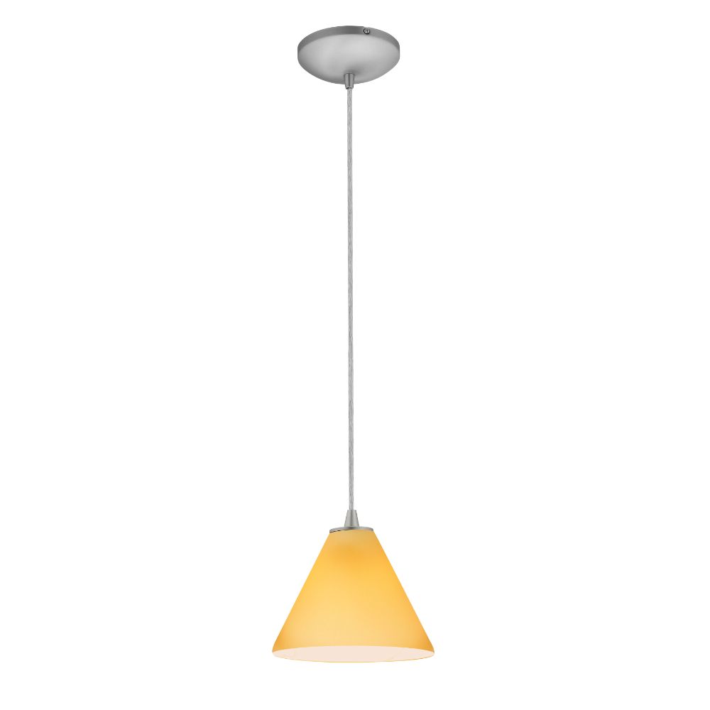 Access Lighting 28004-1C-BS/AMB Martini Pendant in Brushed Steel