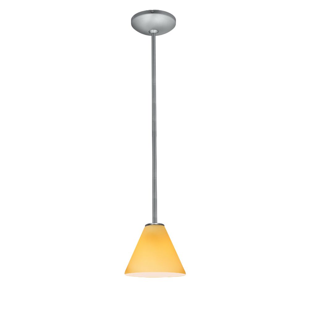 Access Lighting 28004-1R-BS/AMB Martini Pendant in Brushed Steel
