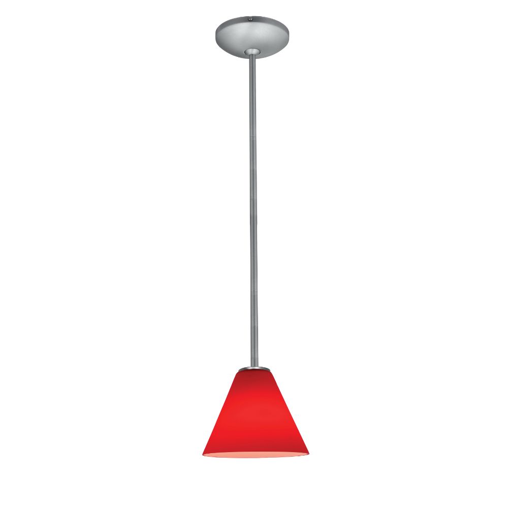 Access Lighting 28004-1R-BS/RED Martini Pendant in Brushed Steel
