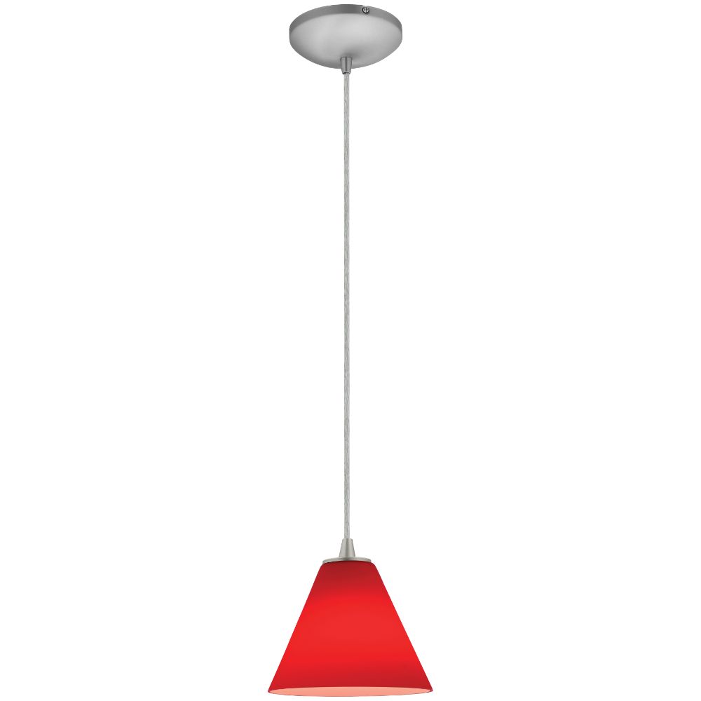 Access Lighting 28004-1C-BS/RED Martini Pendant in Brushed Steel