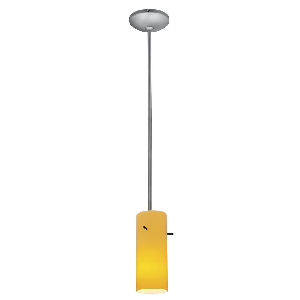 Access Lighting 28030-3R-BS/AMB Cylinder LED Pendant in Brushed Steel