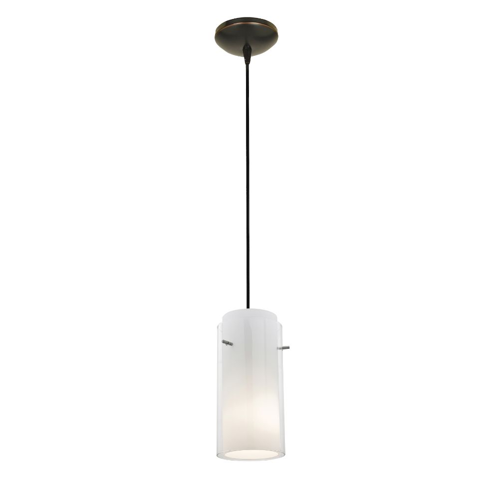 Access Lighting 28033-3C-ORB/CLOP Glass`N Glass Cylinder LED Pendant in Oil Rubbed Bronze