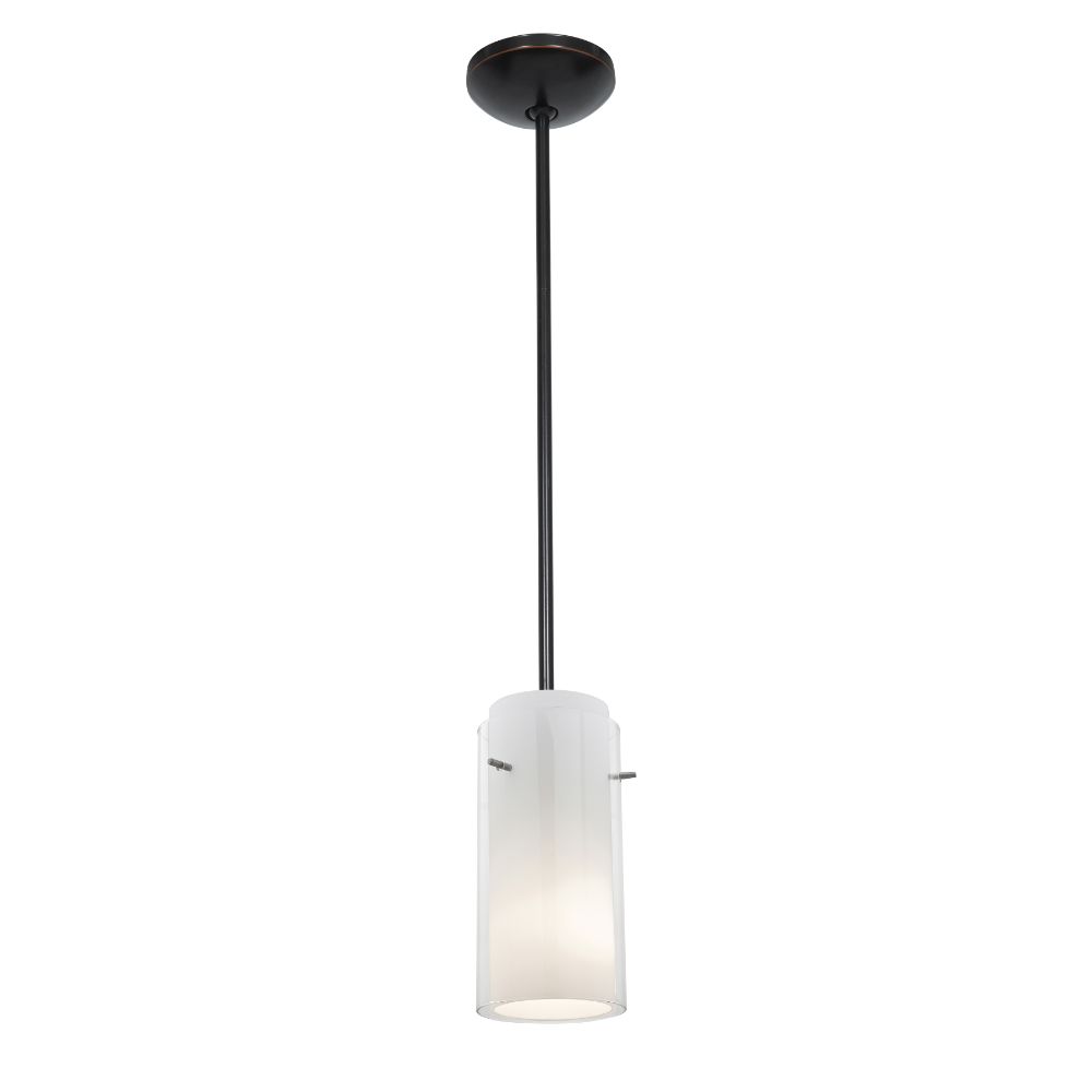 Access Lighting 28033-3R-ORB/CLOP Glass`N Glass Cylinder LED Pendant in Oil Rubbed Bronze