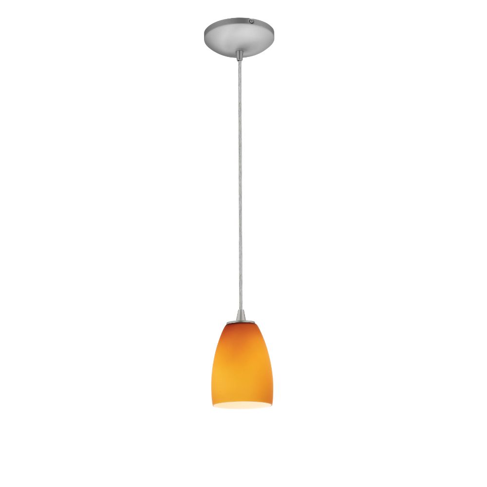 Access Lighting 28069-3C-BS/AMB Sherry LED Pendant in Brushed Steel